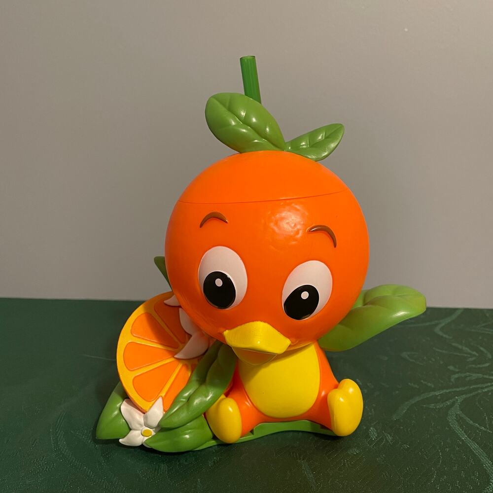 Disney Orange Bird Juice Drink Straw Food Wine Festival Sipper Cup